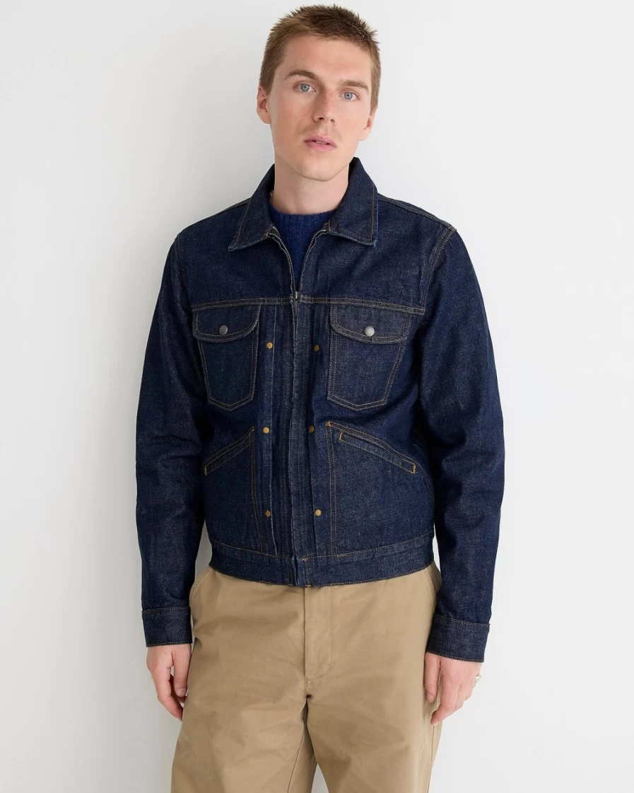 J.Crew Men's Wallace & Barnes Ranch Jacket in Resin Rinse Japanese Denim