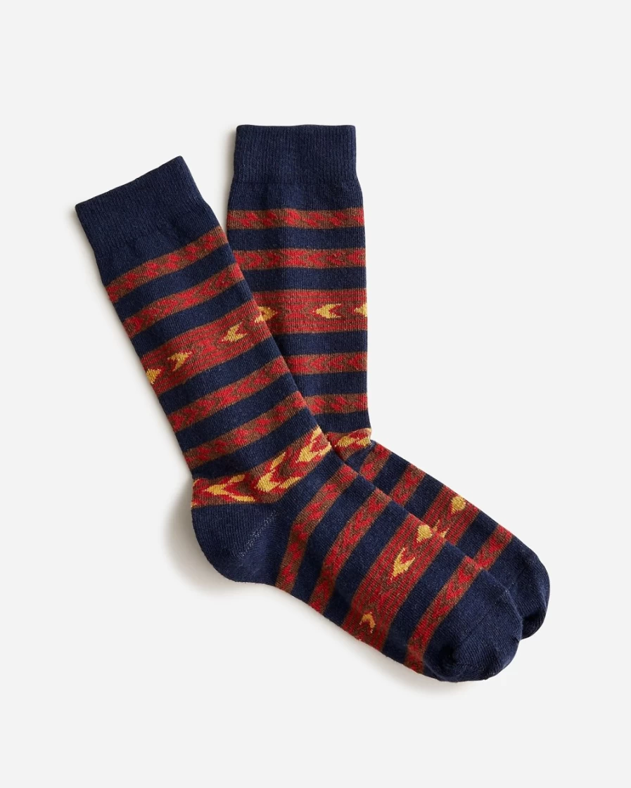 J.Crew Men's Navy Southwest Pattern Socks - American Trench™ Style