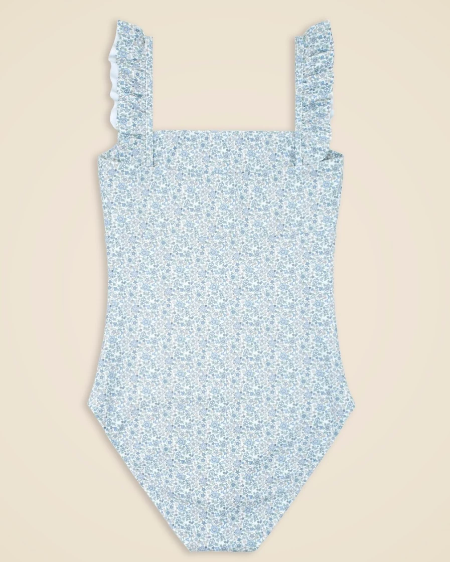 J.Crew Girls' Blue Minnow™ Ruffle One-Piece Swimsuit