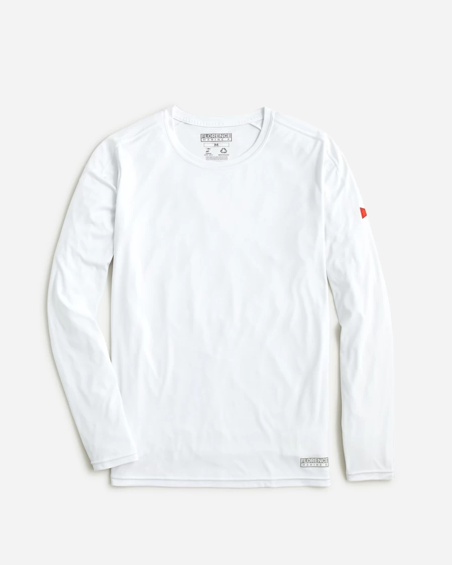 J.Crew Men's Florence Marine X Long-Sleeve UPF Sun Shirt in White