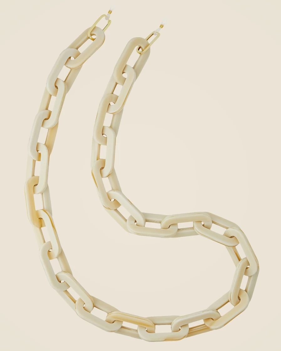 J.Crew Women's Ivory White Machete Chunky Sunglasses Chain | Stylish Accessory