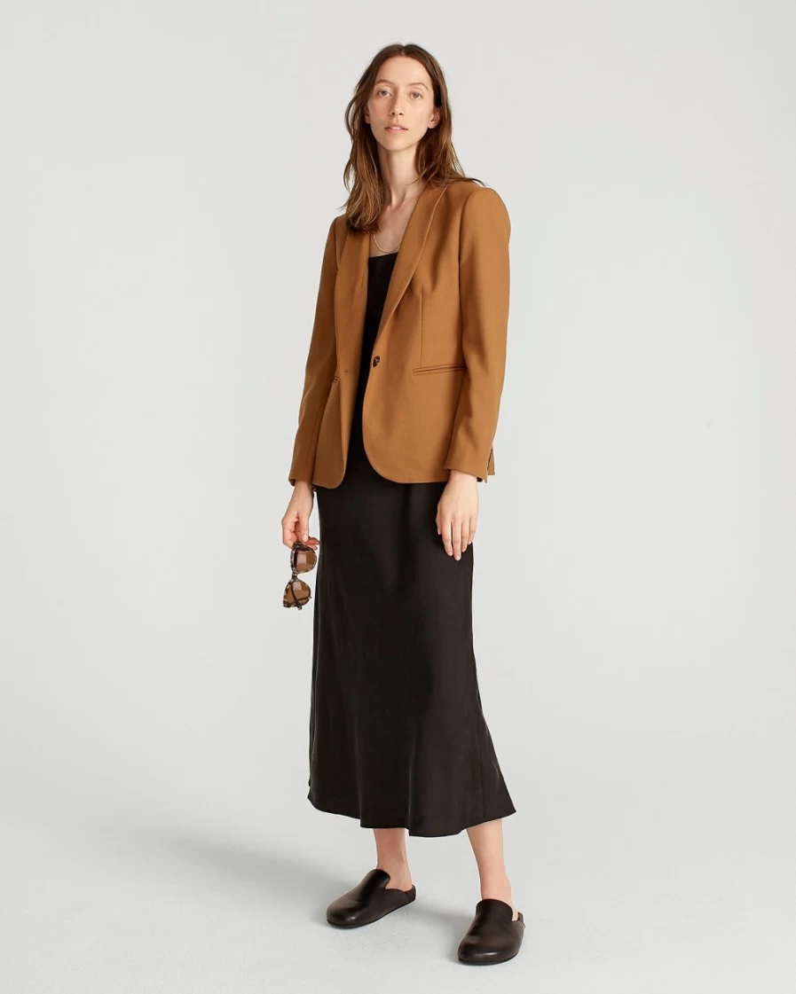 J.Crew Women's Hthr Caramel Wool Flannel Parke Blazer