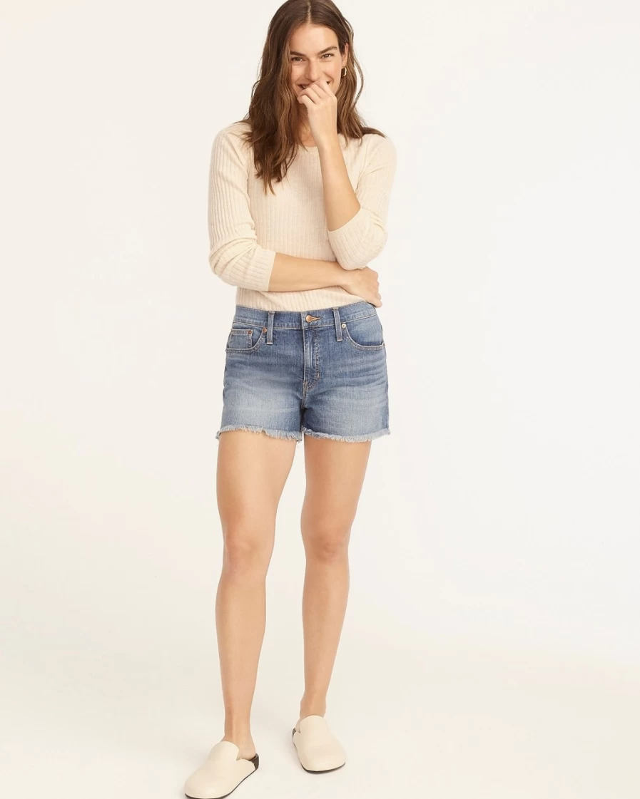 J.Crew Women's Mid-Rise Squash Wash Denim Shorts