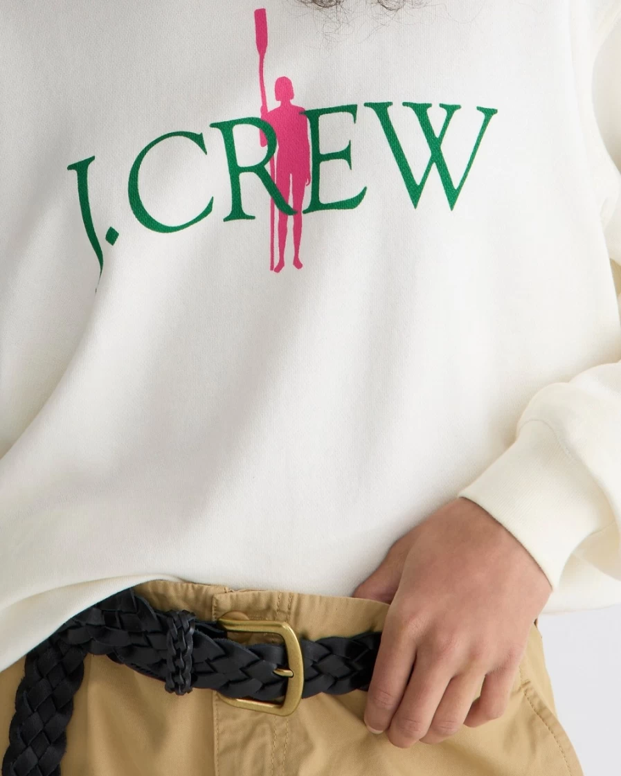 J.Crew Women's Ivory French Terry Relaxed Oarsman Sweatshirt