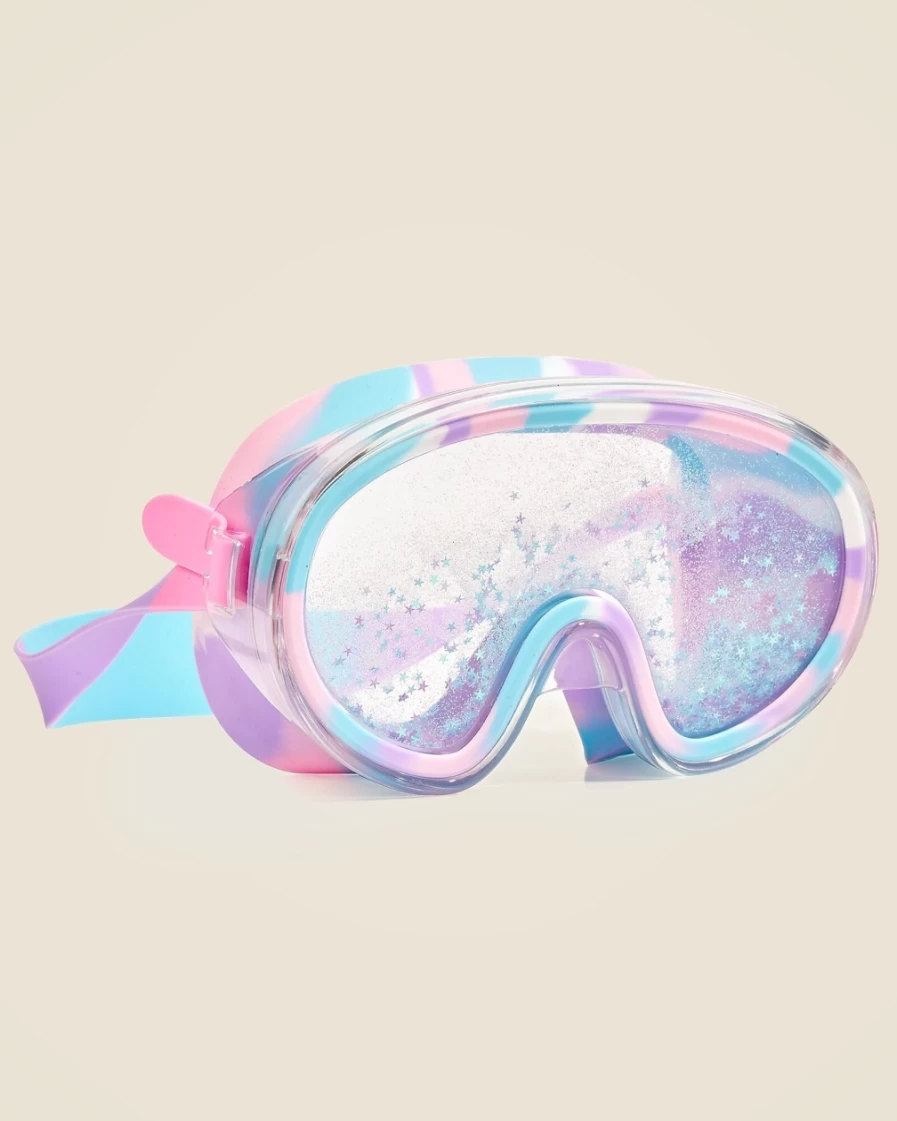 J.Crew Girls' Blue Float-N-Away Swim Mask – Bling2O® Waterproof Goggles for Kids
