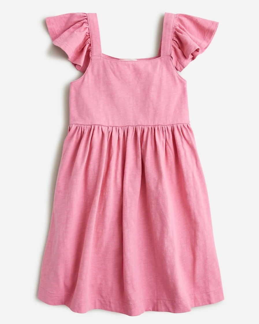 J.Crew Girls' Fresh Rose Knit Flutter-Sleeve Dress for Toddlers