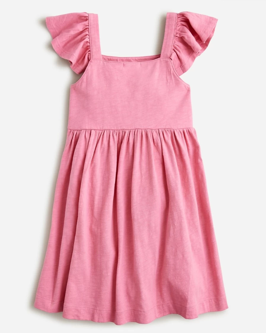 J.Crew Girls' Fresh Rose Knit Flutter-Sleeve Dress for Toddlers