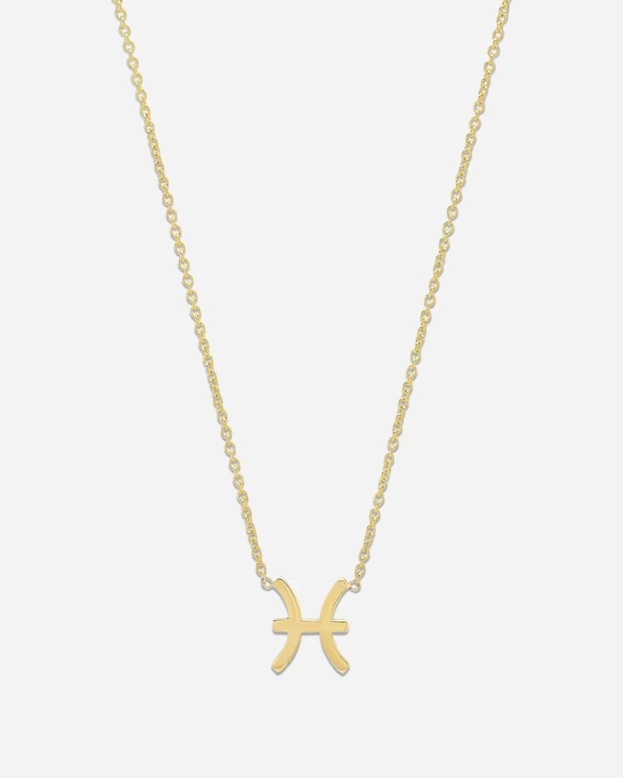 J.Crew Women's Pisces Zodiac Necklace – Bychari Gold Horoscope Pendant