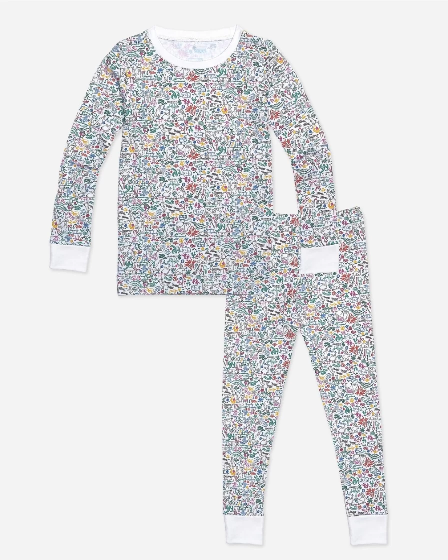 J.Crew Boys' Multi-Color Bunny Garden Two-Piece Pajama Set