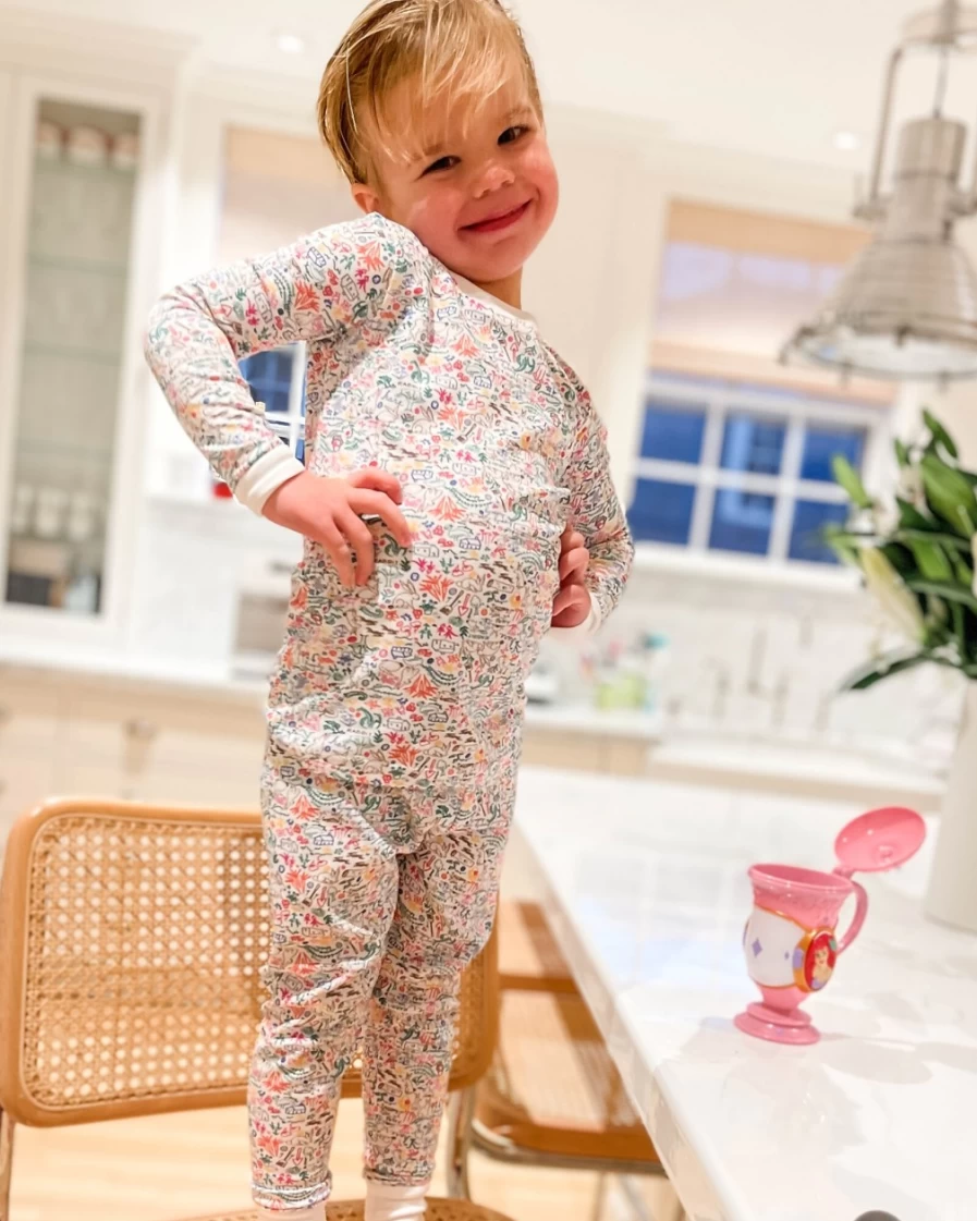 J.Crew Boys' Multi-Color Bunny Garden Two-Piece Pajama Set