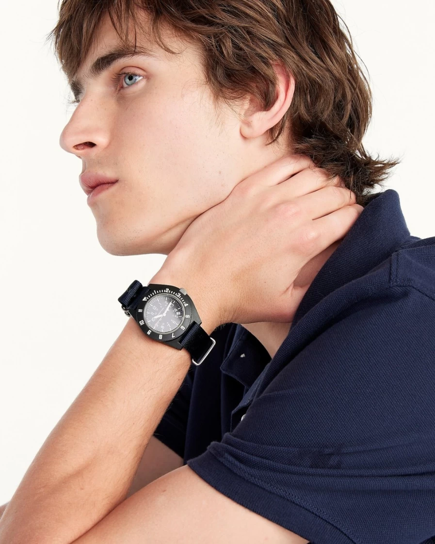 J.Crew Men's Navy 18mm Single Pass NATO Watch Strap