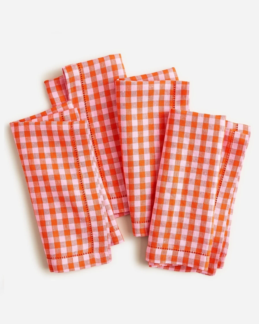 J.Crew Resort Pink Heritage Print Napkins, Set of 4