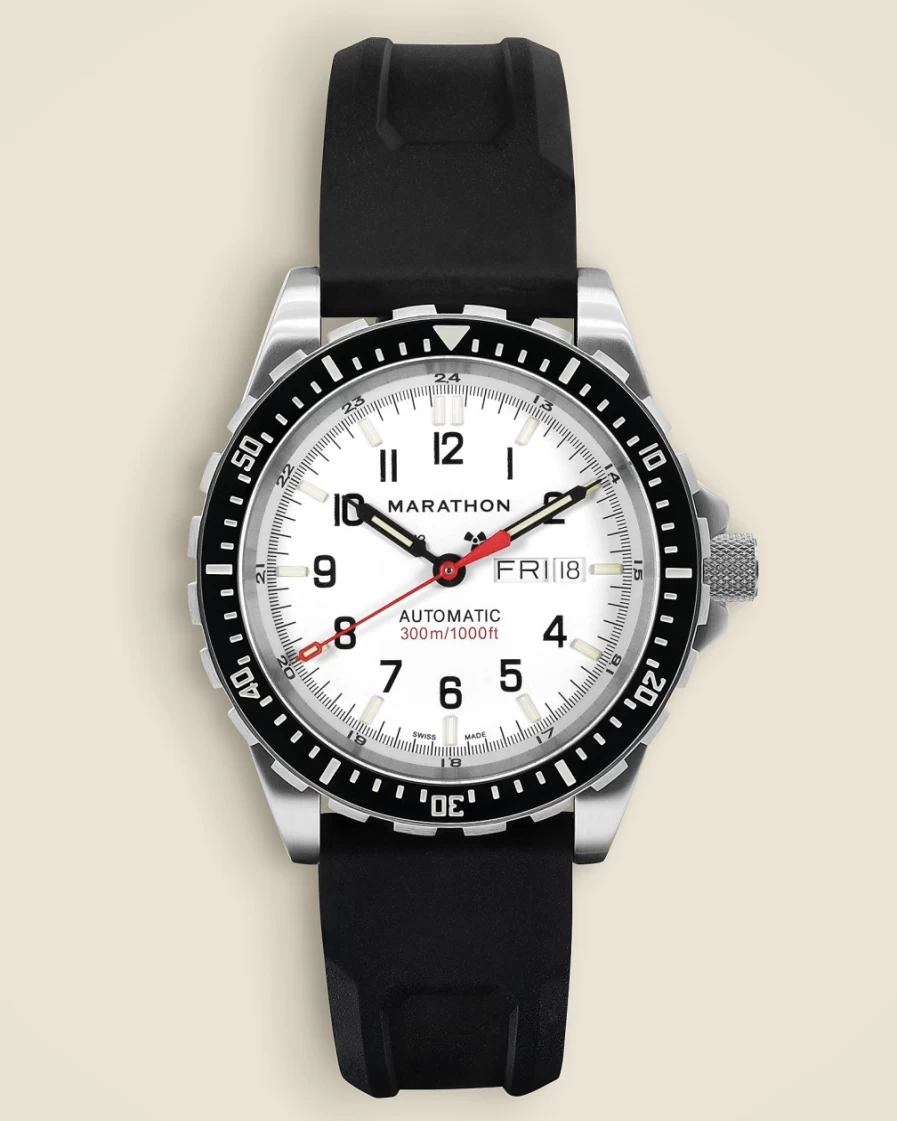 J.Crew Men's Arctic Edition Jumbo Day/Date Automatic Watch in White by Marathon Watch Company™