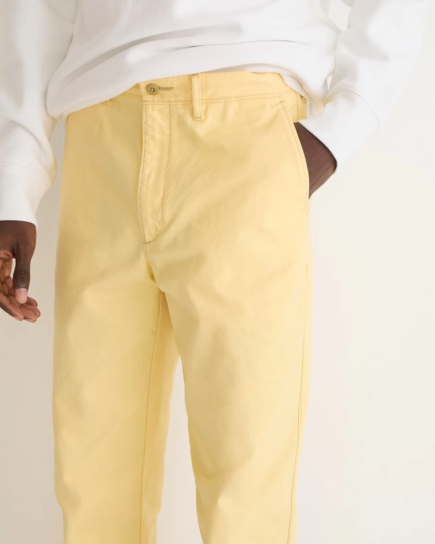 J.Crew Men's Classic Straight-Fit Chino Pants in Pale Banana - Comfortable & Stylish Casual Trousers