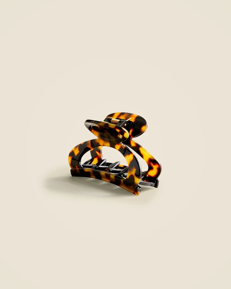 J.Crew Women's Tokyo Tortoise Rounded Open-Sided Hair Clip - Italian Tortoise Shell Design