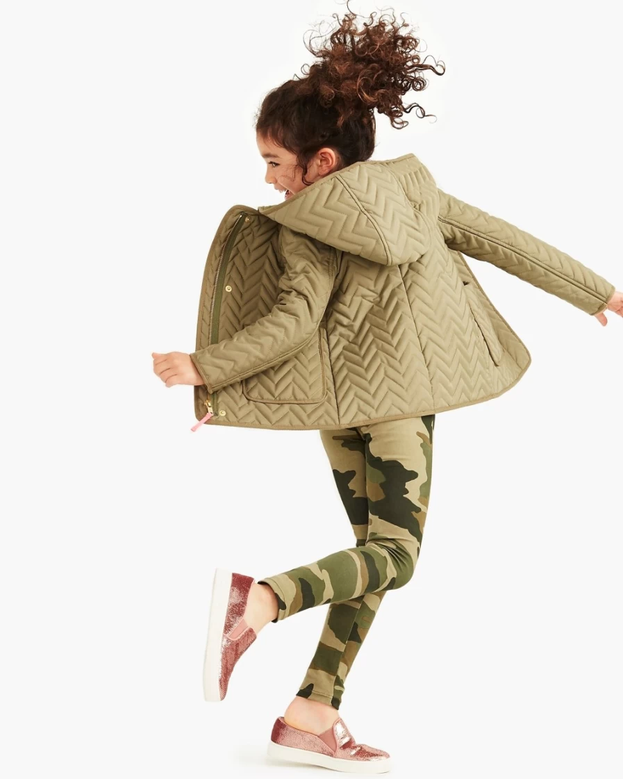 J.Crew Girls' Tuscan Olive Camo Leggings for Everyday Wear