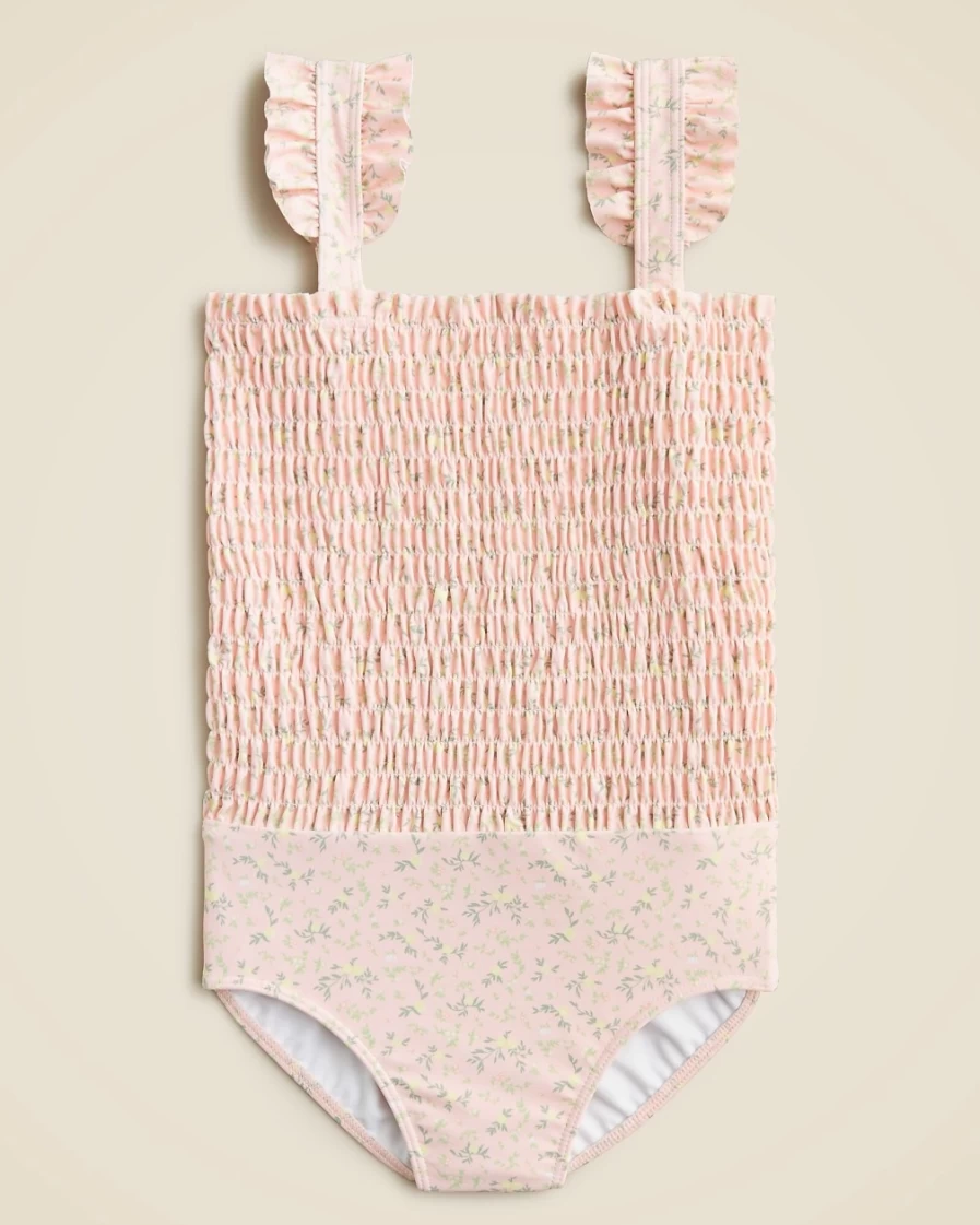 J.Crew Girls' Garden Floral Smocked One-Piece Swimsuit | Minnow™ X Crewcuts