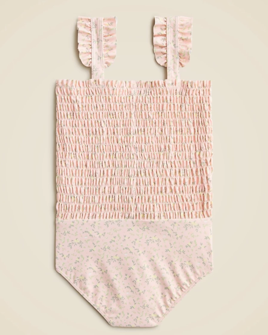 J.Crew Girls' Garden Floral Smocked One-Piece Swimsuit | Minnow™ X Crewcuts