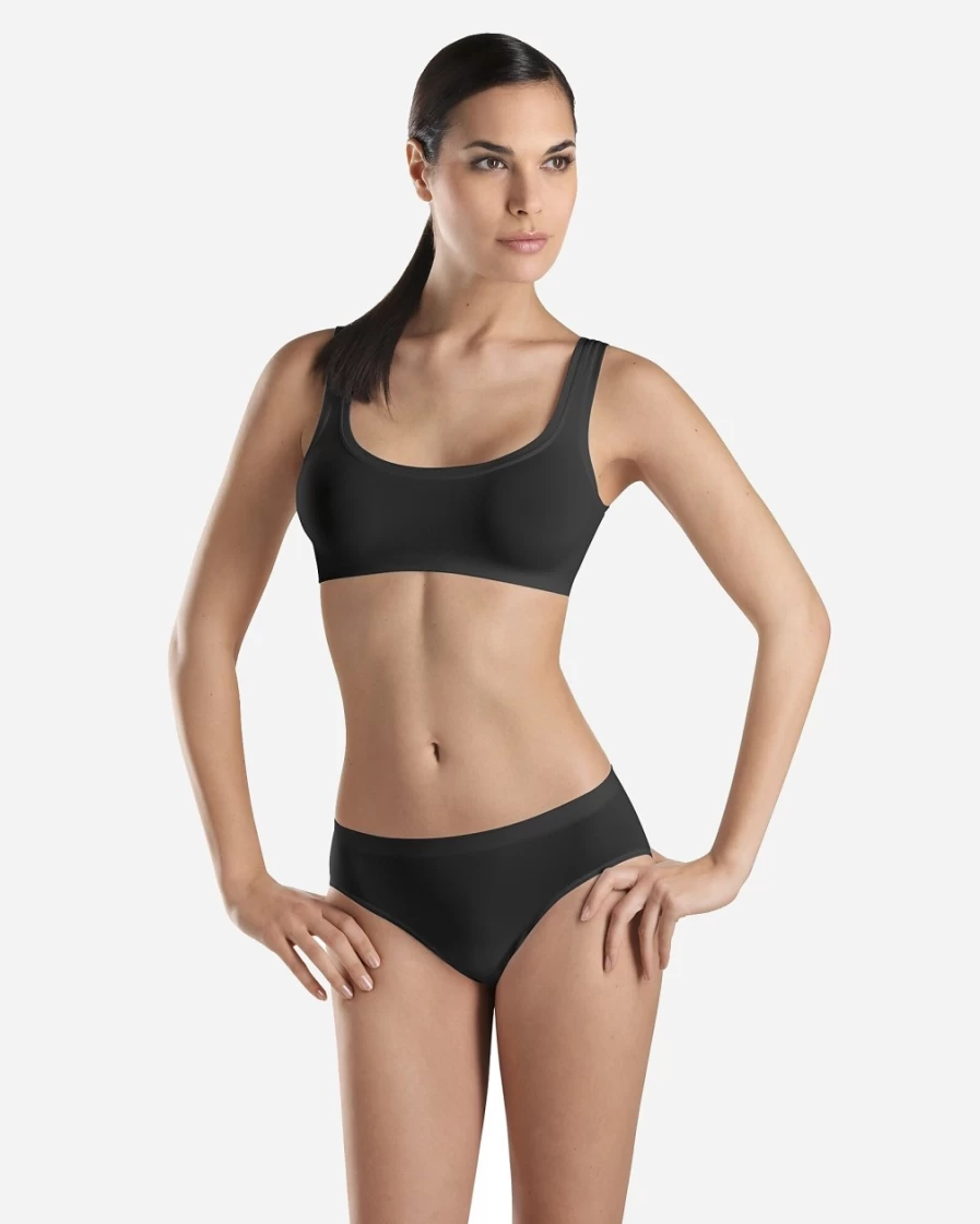 J.Crew Women's Black Touch Feeling Crop Top - Hanro® Style Comfort Fit