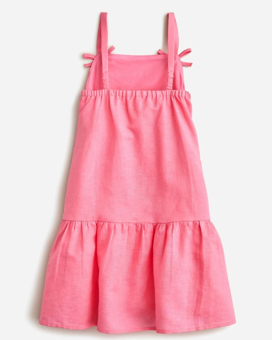 J.Crew Girls' Azalea Drop-Waist Linen-Cotton Blend Dress for Kids