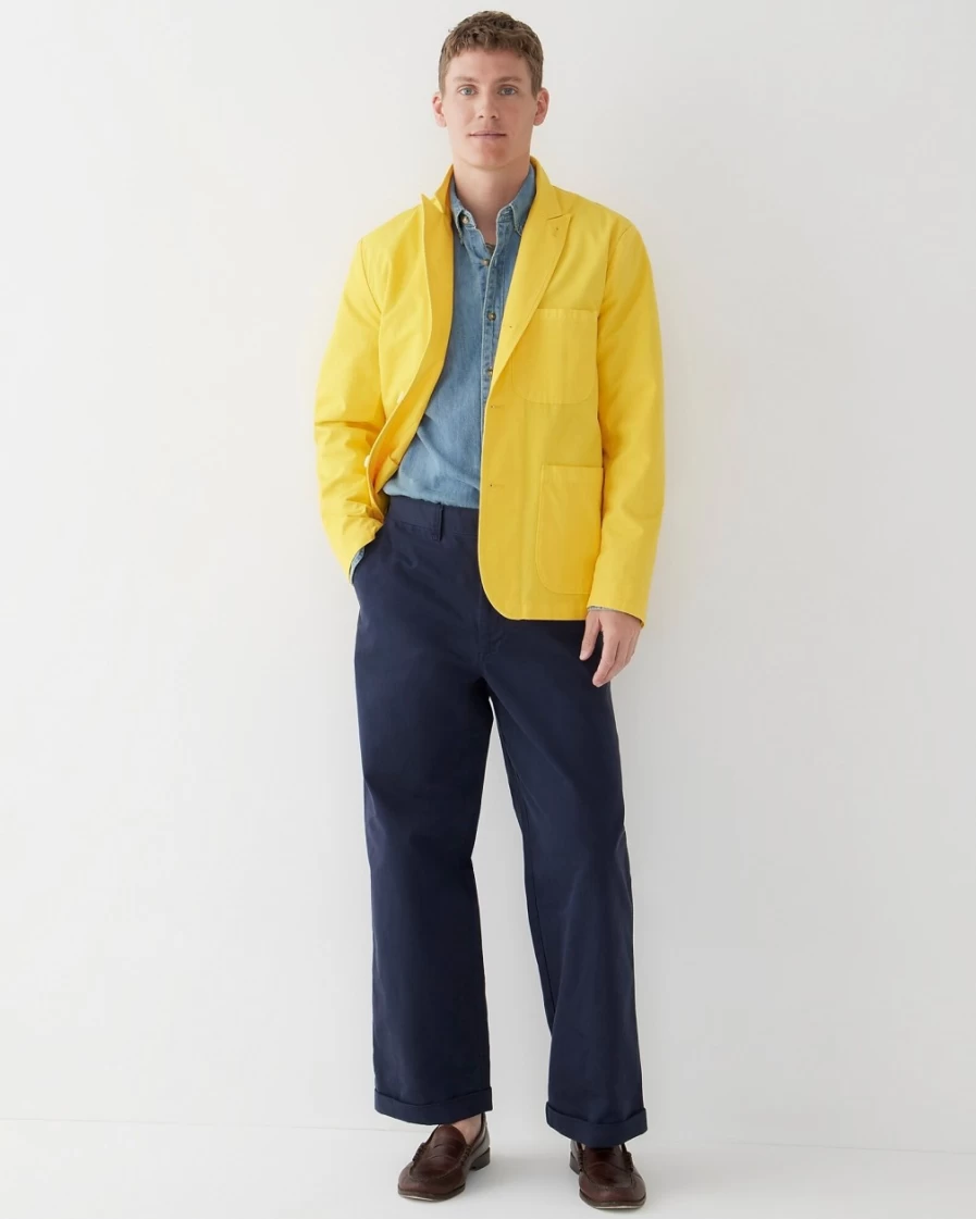 J.Crew Men's Yellow Cotton Ripstop Chore Blazer