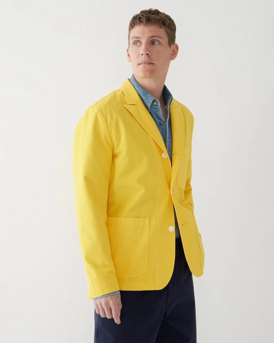 J.Crew Men's Yellow Cotton Ripstop Chore Blazer