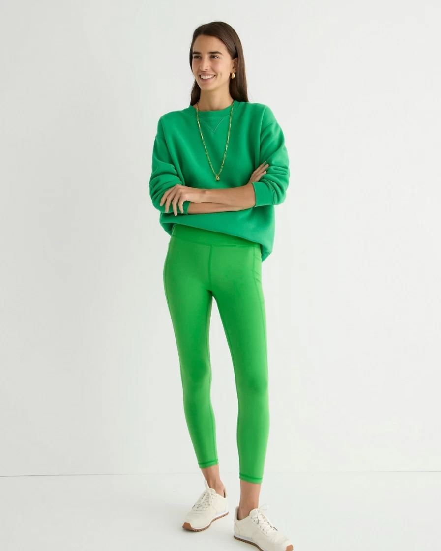 J.Crew Women's Cloudstretch High-Rise Leggings with Side Pockets in Kelly Green