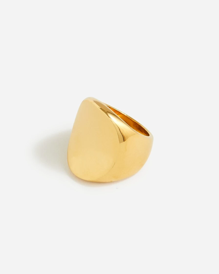 J.Crew Women's Burnished Gold Sculptural Metal Signet Ring