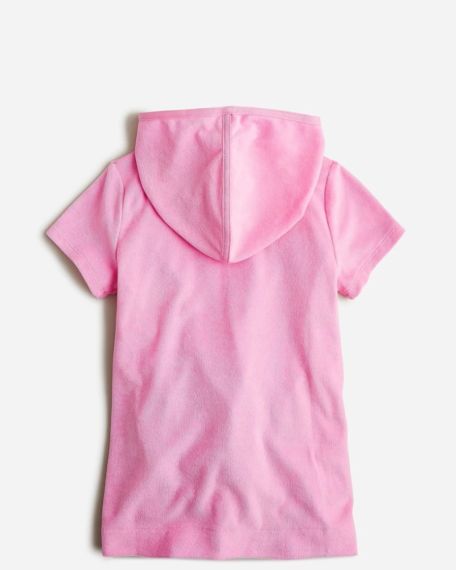 J.Crew Girls' Resort Pink Hooded Terry Tunic Top