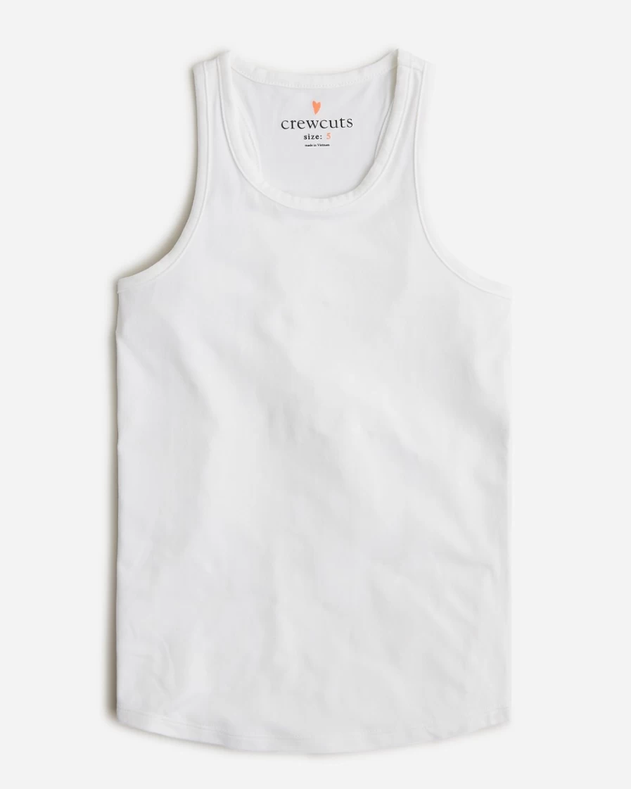 J.Crew Girls' White Racerback Active Tank Top for Sports & Play