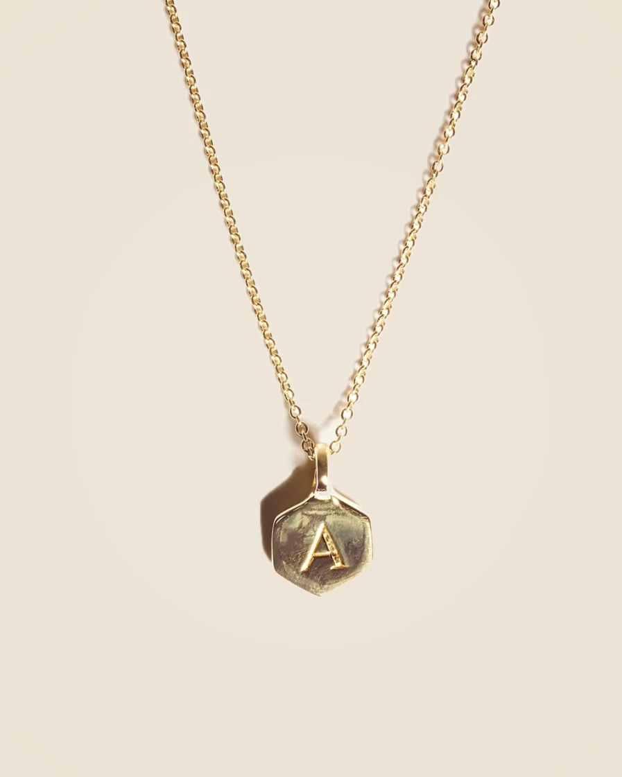 J.Crew Women's Gold Hex Monogram Necklace - Odette New York® Inspired Design