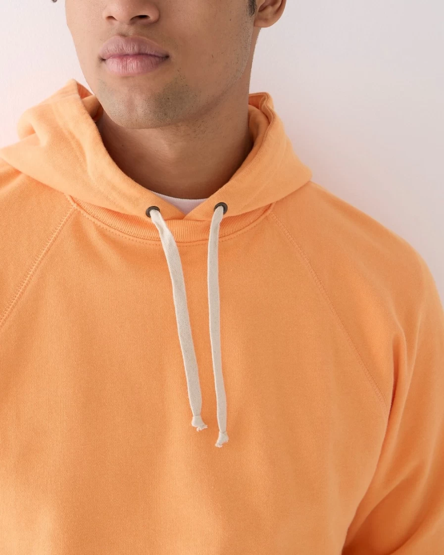 J.Crew Men's Lightweight French Terry Hoodie in Cotton Candy Pink