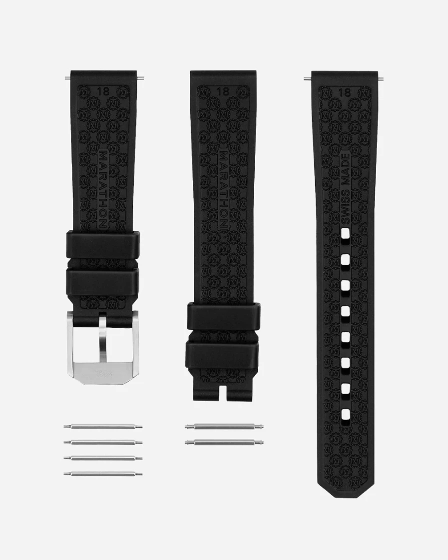 J.Crew Men's Black Three-Piece Rubber Watch Strap Kit by Marathon Watch Company™