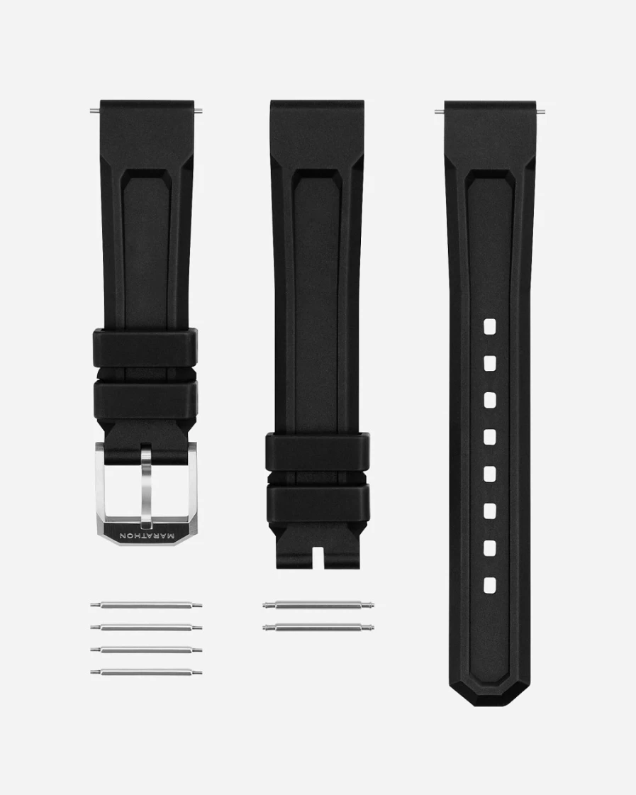 J.Crew Men's Black Three-Piece Rubber Watch Strap Kit by Marathon Watch Company™
