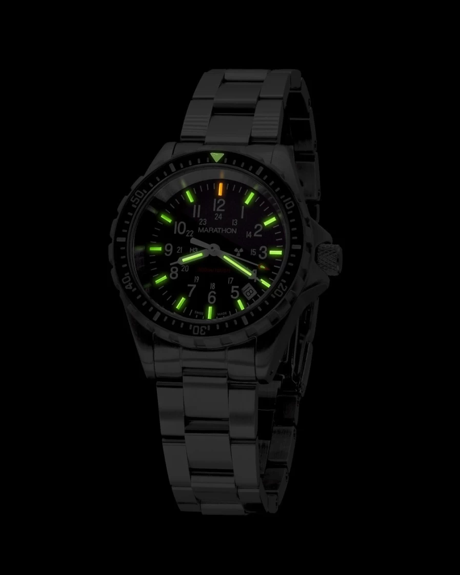 J.Crew Men's Black Tsar Diver Quartz Watch with Stainless Steel Bracelet - Marathon Watch Company™