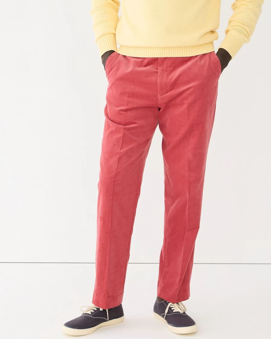 J.Crew Men's Kenmare Suit Pant in Italian Cotton Corduroy - Rose