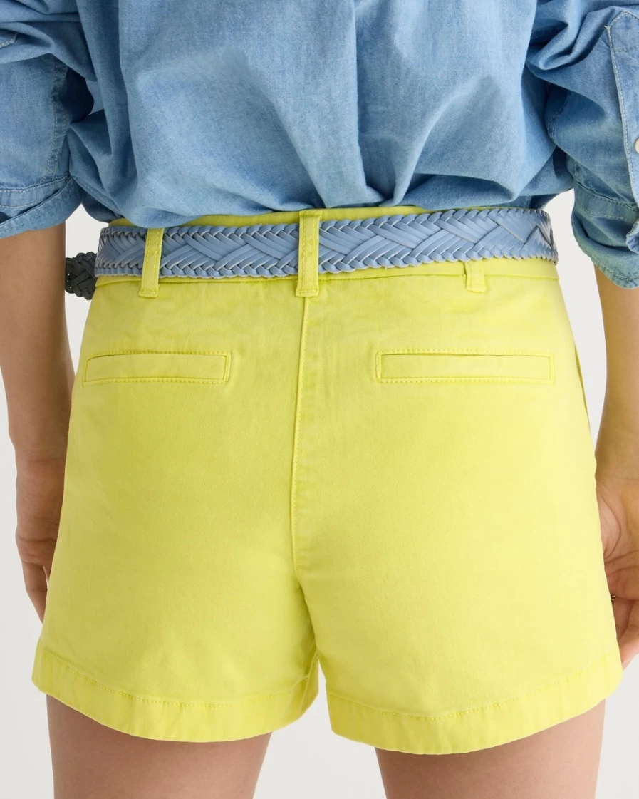 J.Crew Women's 4" Stretch Chino Shorts in Lemon Sorbet Color