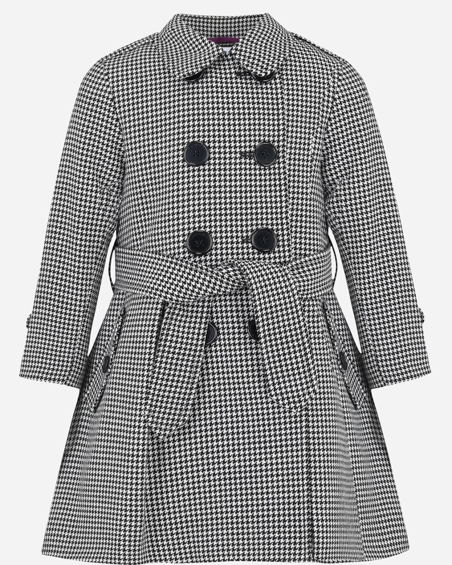 J.Crew Girls' Black Multi Mayfair Coat | Britannical London® Style