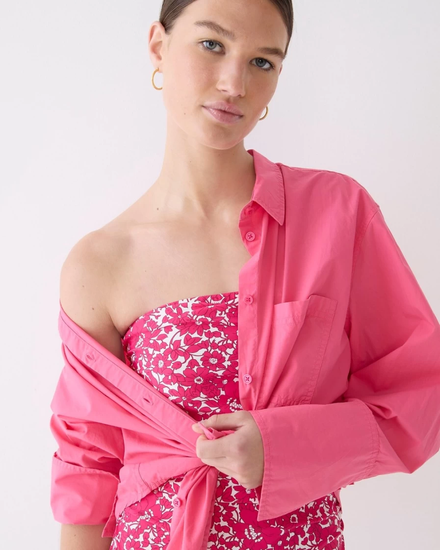 J.Crew Women's Ruched One-Piece Swimsuit in Festival Pink - Blushing Meadow Style