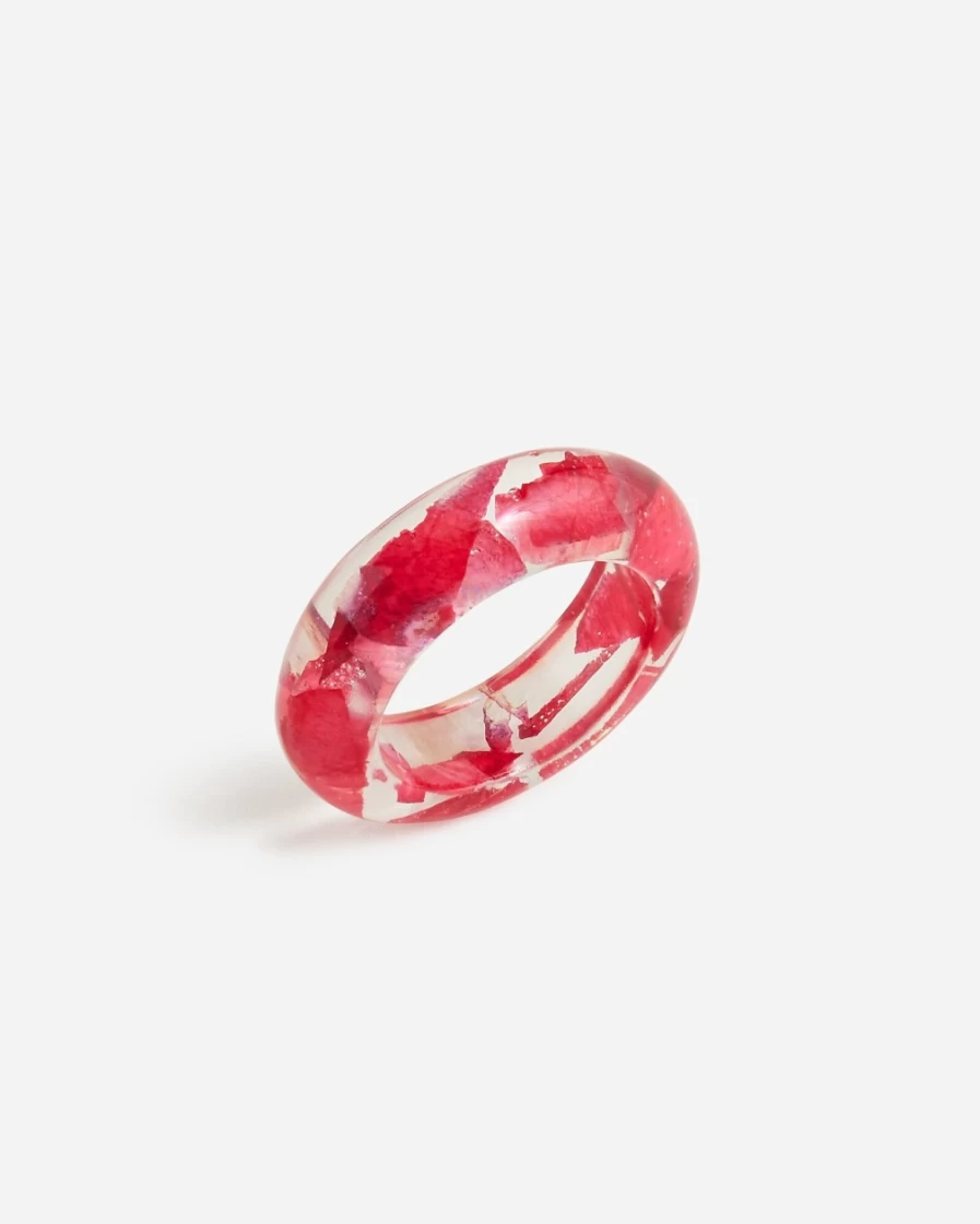 J.Crew Women's Pink Floral Oversized Resin Ring by Dauphinette