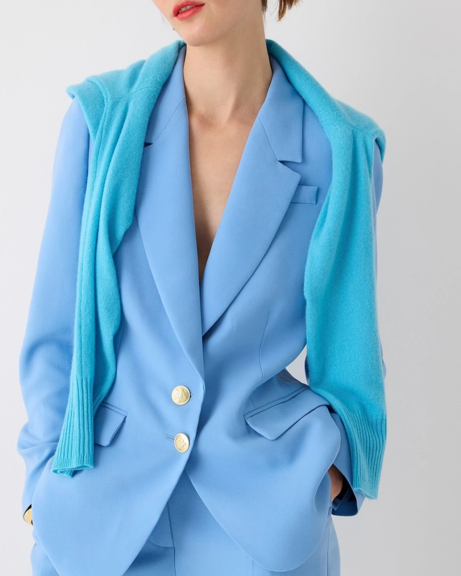 J.Crew Women's Willa Blazer in City Crepe - Mountain Stream Color