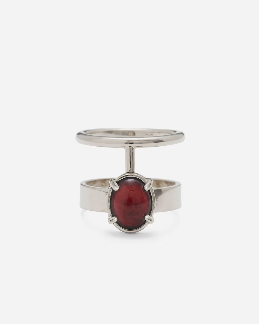 J.Crew Women's Silver Lady Grey Garnet Division Ring