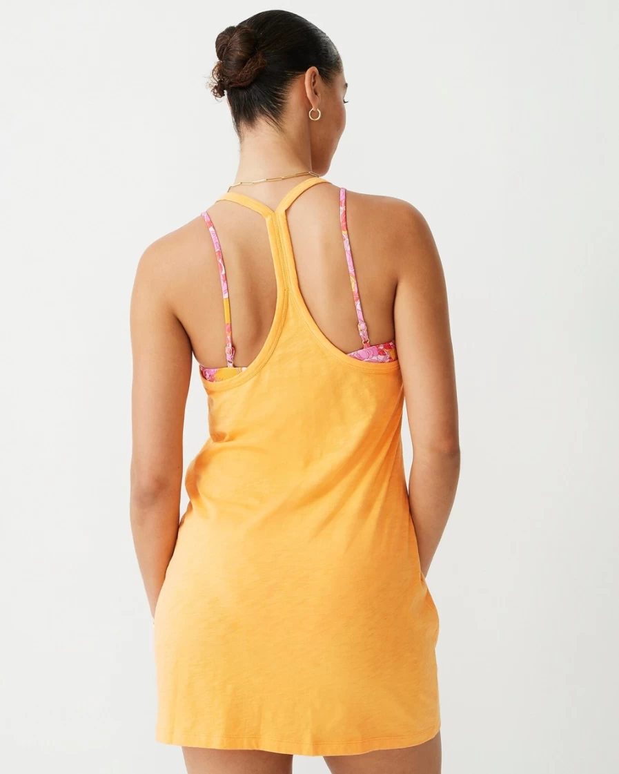 J.Crew Women's Coastal Sunset Relaxed Slub Cotton Tank Dress