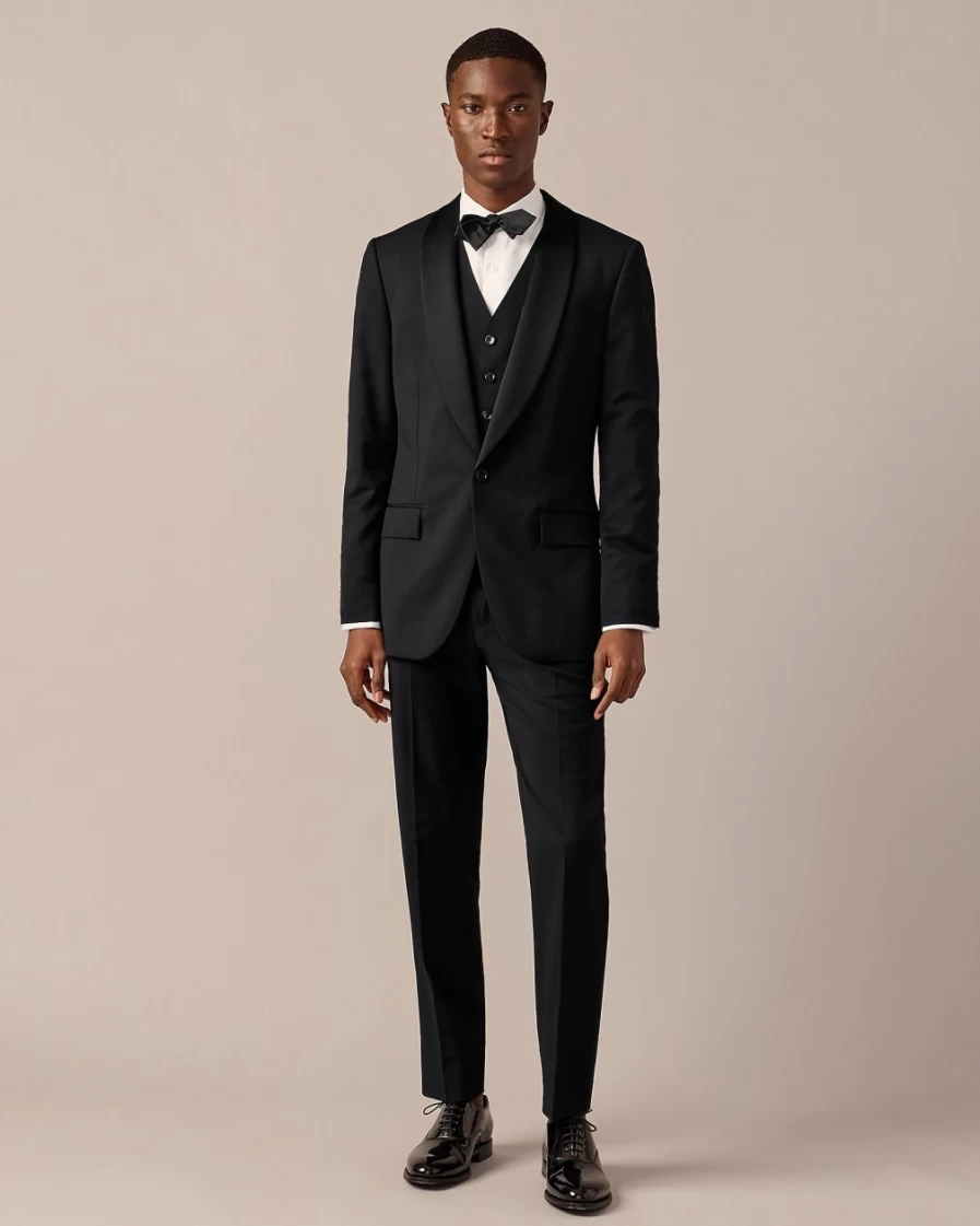 J.Crew Men's Black Ludlow Slim-Fit Shawl-Collar Tuxedo Jacket in Italian Wool