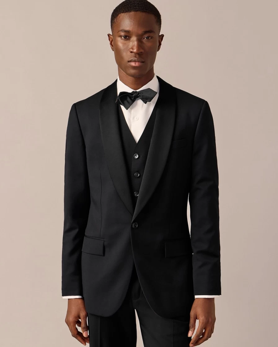 J.Crew Men's Black Ludlow Slim-Fit Shawl-Collar Tuxedo Jacket in Italian Wool