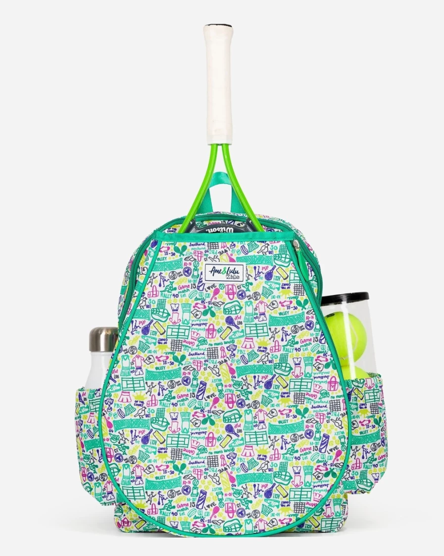 J.Crew Girls' White Love Tennis Backpack for Kids by Ame & Lulu