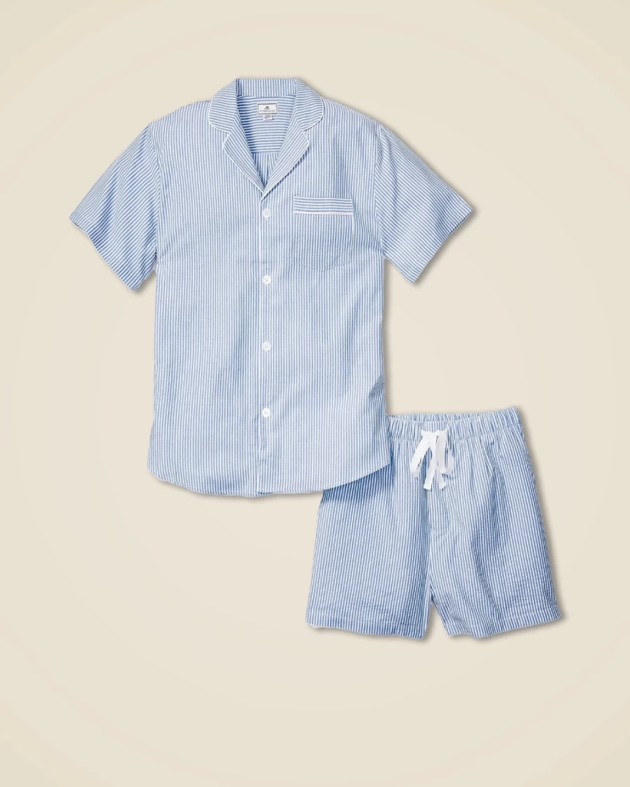 J.Crew Men's Blue Seersucker Short Set - Petite Plume™ Collection