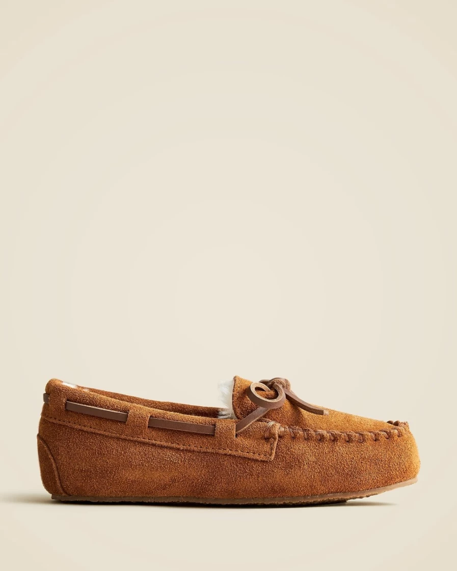 J.Crew Boys' Melted Caramel Faux-Shearling Lodge Slippers for Kids