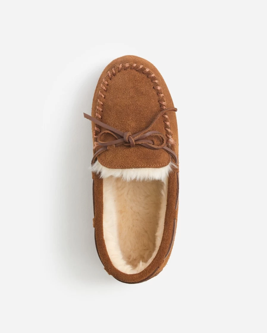 J.Crew Boys' Melted Caramel Faux-Shearling Lodge Slippers for Kids
