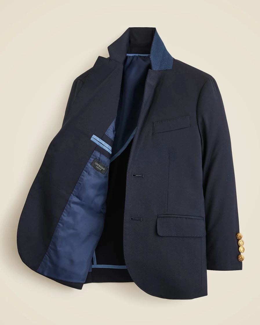 J.Crew Boys' Classic Navy Stretch Wool Blend Ludlow Two-Button Blazer